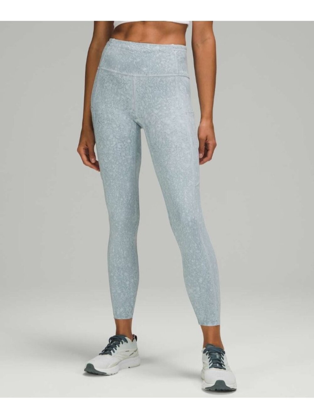 Lululemon NWT 14 Fast Free Tight 25" *Nulux City Grit White Blue Fog